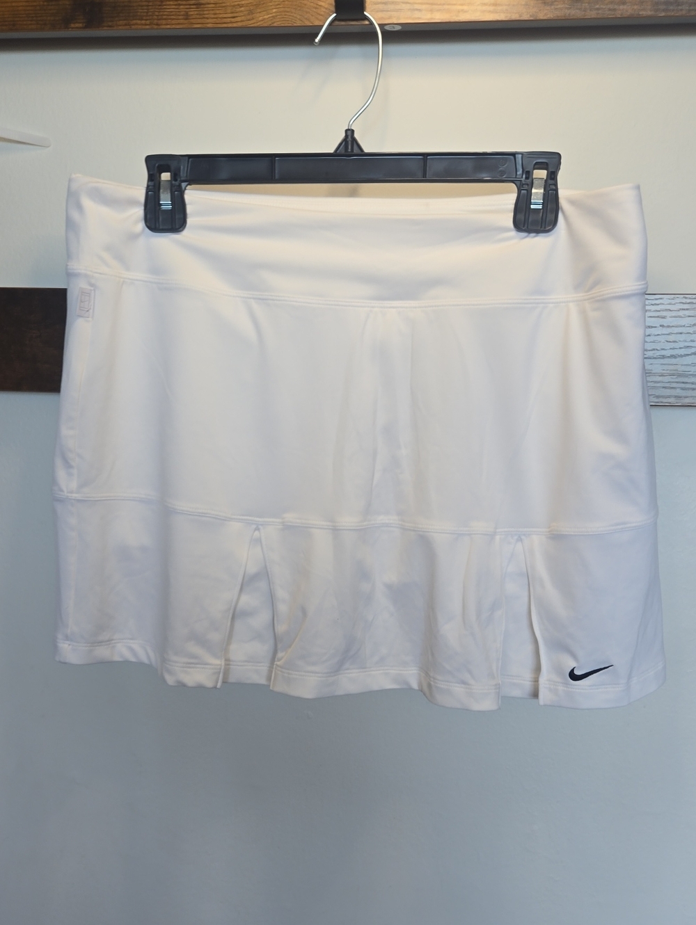 Nike White Tennis Skort with Black Swoosh
